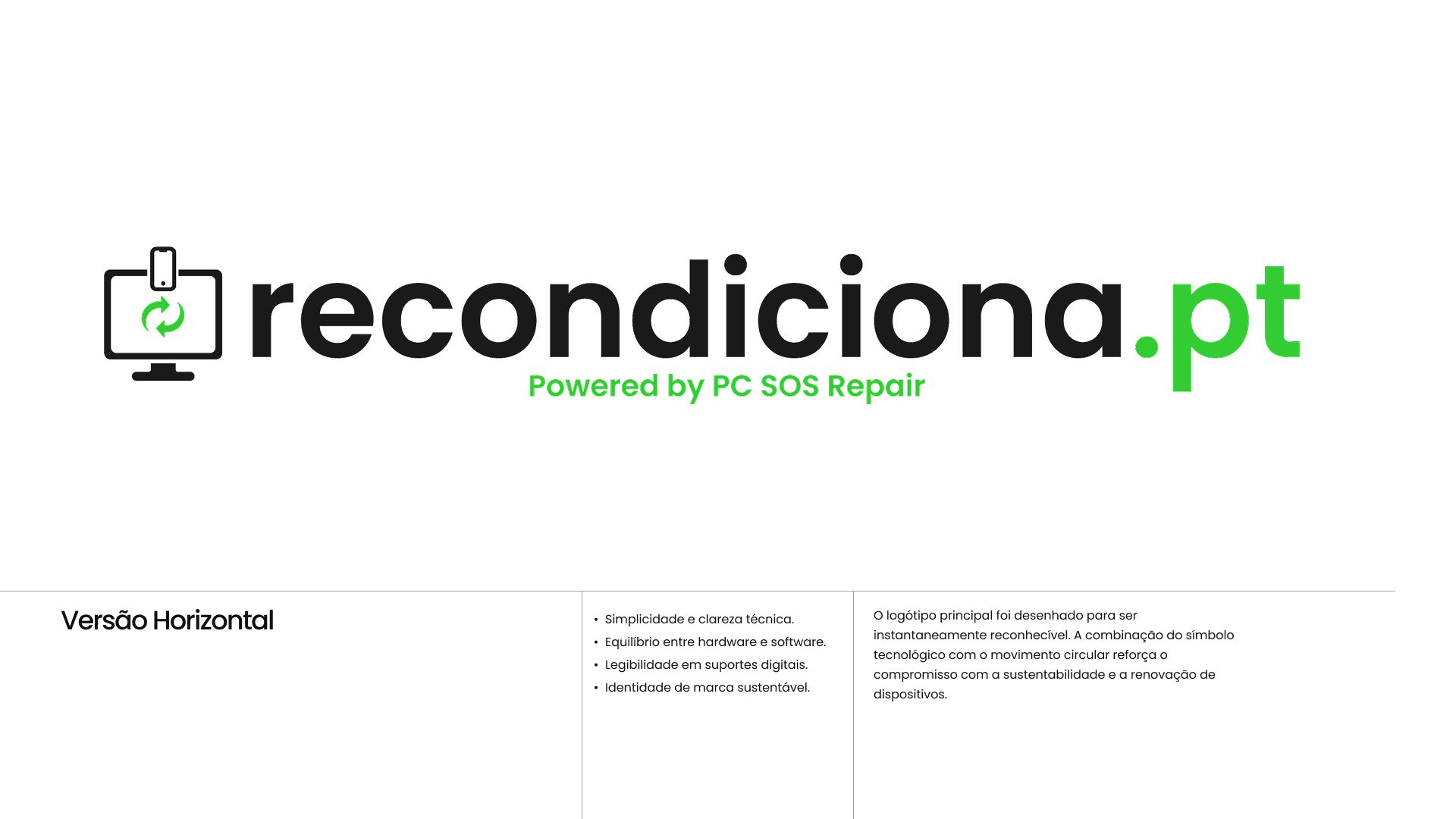 Versão horizontal do logótipo recondiciona.pt